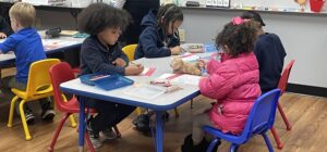 Kindergarten class hands-on learning